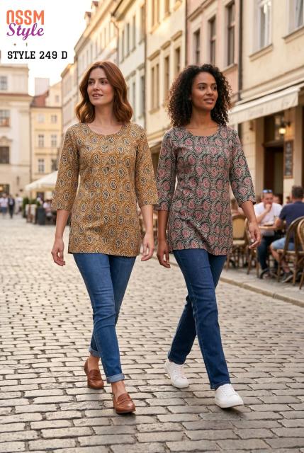 Ossm style 249 D short top wholesale kurtis surat online